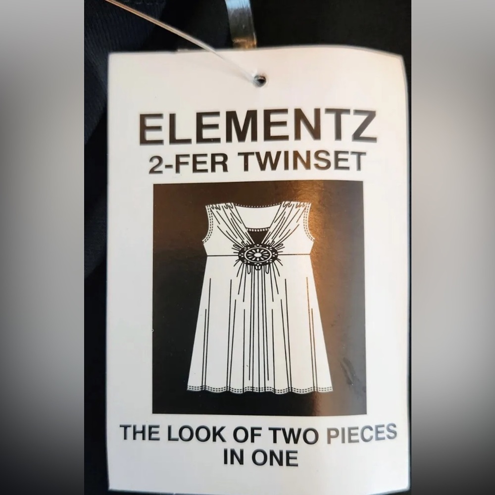 🤩 $5 SALE! 🤩 Elementz “2-Fer Twinset” sleeveless black medallion dress - Picture 8 of 8